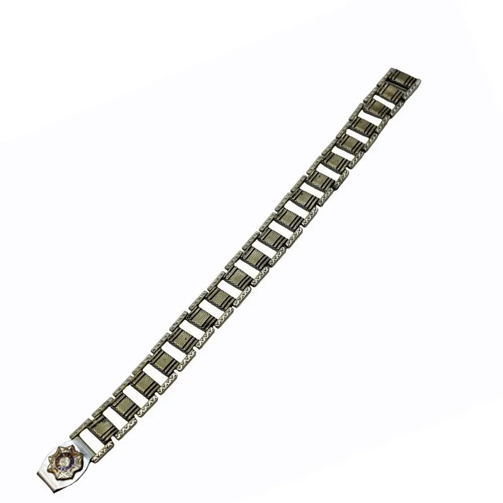 Vintage 40s 50s VFW Auxiliary Bracelet Enamel Emblem Patriotic Jewelry - Hey Viv